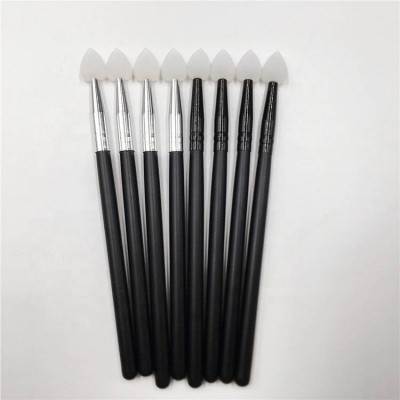 Single Silicone Clear Heart Shape Pointed Eye Shadow Eye Cream Cosmetic Brush Long Handle Black Beauty Accessories Women & Men