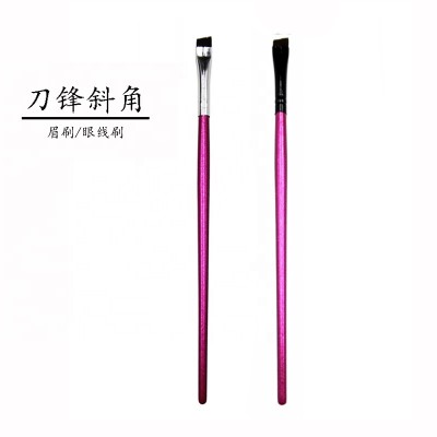 Make Up Brush Angular Blush Vegan Synthetic Hair Black Eye Concealer Thin Flat Wholesale Private Label Custom Eyebrow Brush